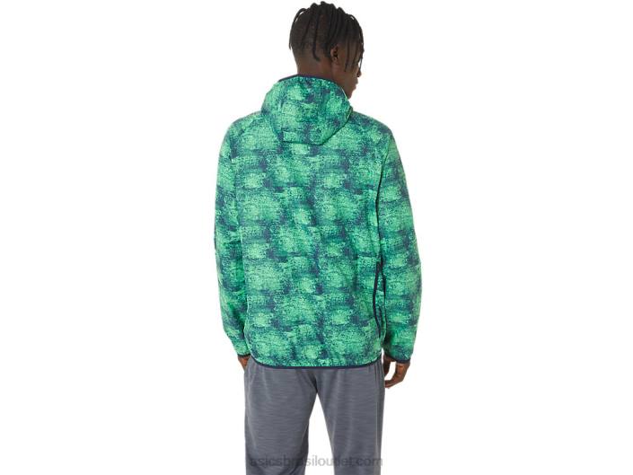 jaqueta packable masculina 462T1050 tie dye verde/pavão Asics