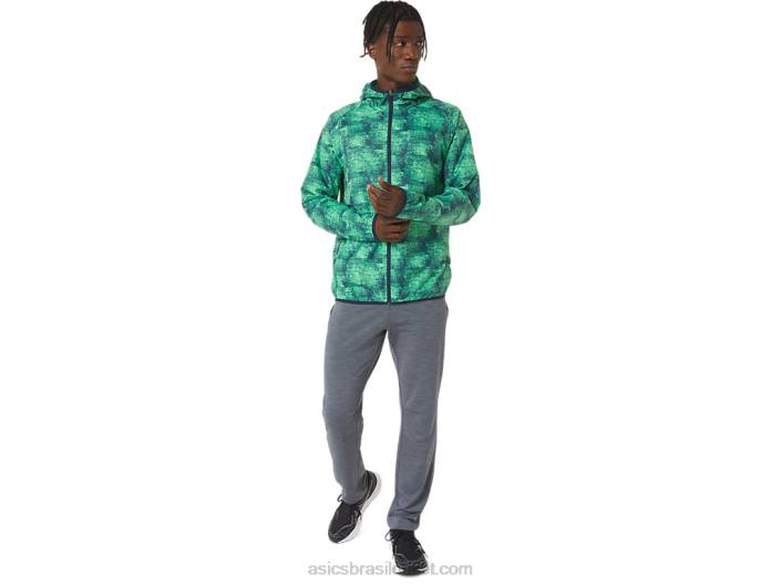 jaqueta packable masculina 462T1050 tie dye verde/pavão Asics