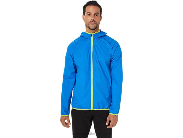 jaqueta packable masculina 462T1712 corante espacial azul elétrico/raspas de limão Asics