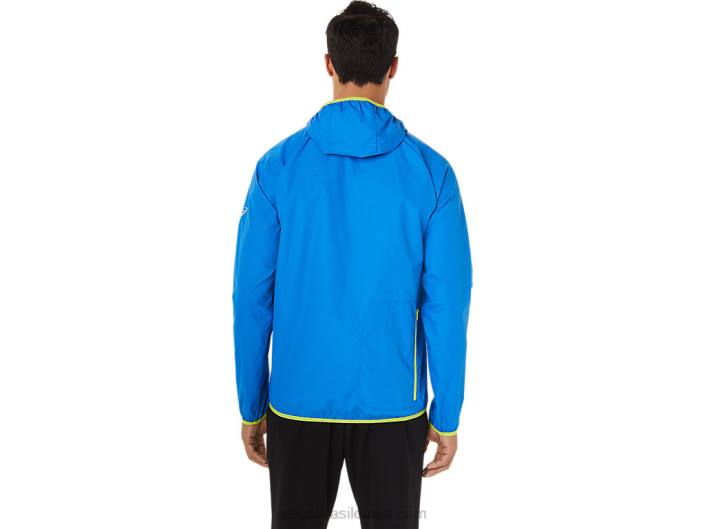 jaqueta packable masculina 462T1712 corante espacial azul elétrico/raspas de limão Asics