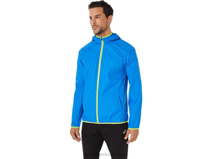 jaqueta packable masculina 462T1712 corante espacial azul elétrico/raspas de limão Asics