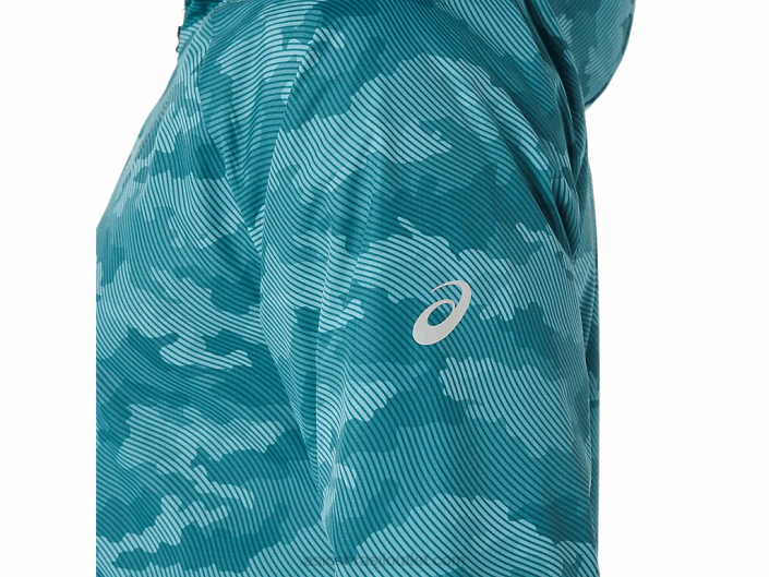 jaqueta packable masculina 462T1893 Estampa Misty Pine/Sour Yuzu Asics