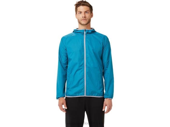 jaqueta packable masculina 462T2027 urze azul-petróleo/folha de rocha Asics