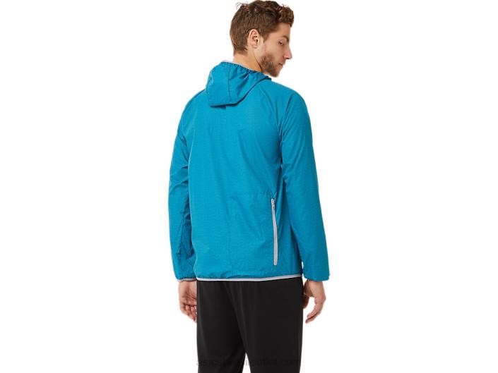 jaqueta packable masculina 462T2027 urze azul-petróleo/folha de rocha Asics