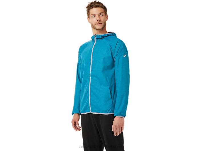 jaqueta packable masculina 462T2027 urze azul-petróleo/folha de rocha Asics