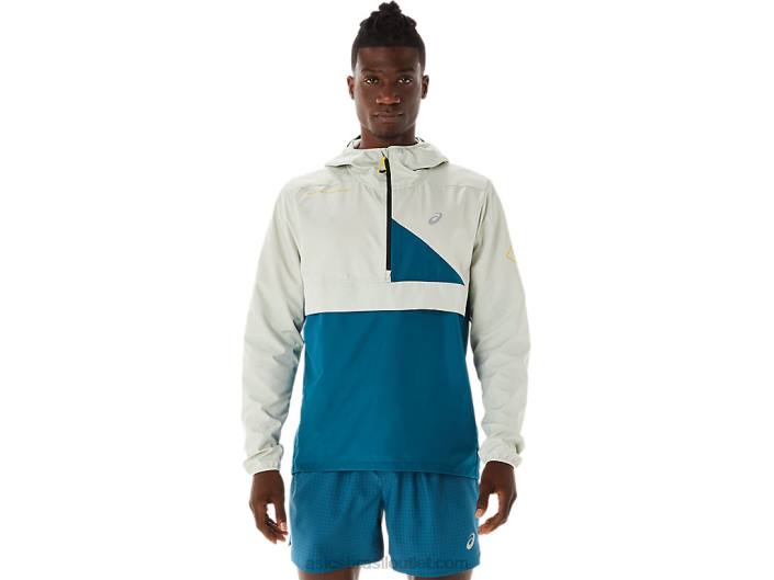 anoraque fujitrail masculino 462T523 tinta azul-petróleo/sálvia clara Asics