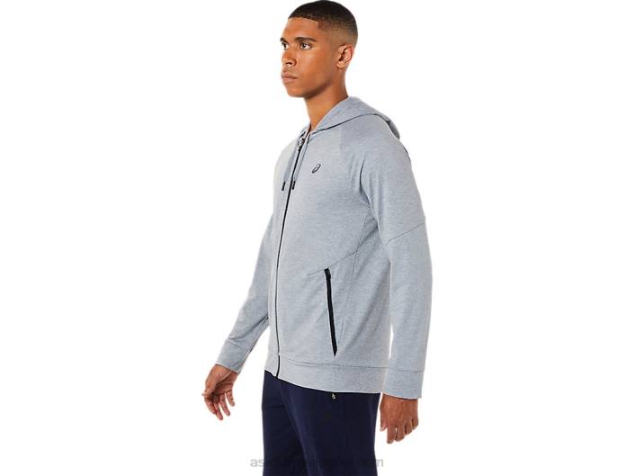 moletom com capuz tech full zip masculino 462T1780 urze de folha de rocha Asics