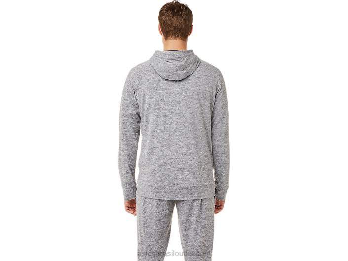 moletom com capuz tech full zip masculino 462T1907 transportadora urze cinza Asics