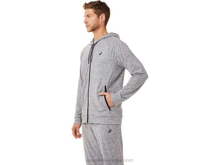 moletom com capuz tech full zip masculino 462T1907 transportadora urze cinza Asics