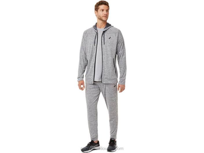 moletom com capuz tech full zip masculino 462T1907 transportadora urze cinza Asics
