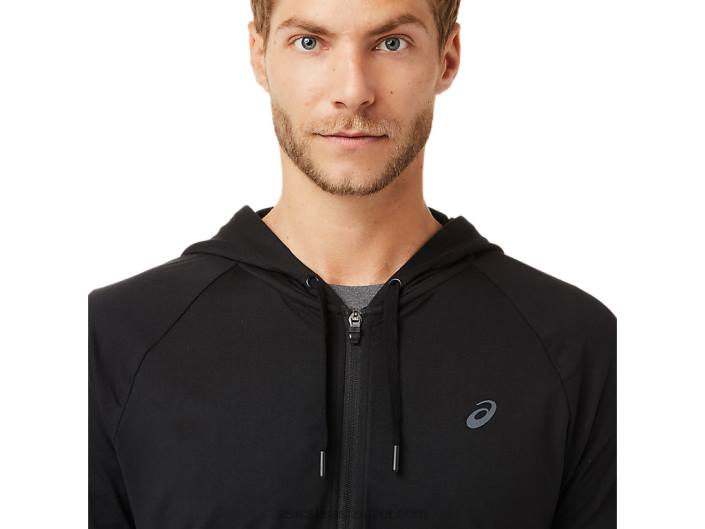 moletom com capuz tech full zip masculino 462T2029 desempenho preto Asics