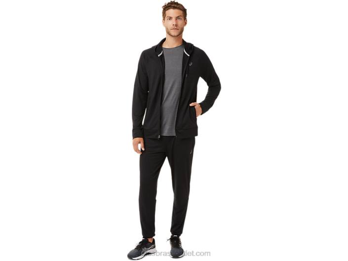 moletom com capuz tech full zip masculino 462T2029 desempenho preto Asics