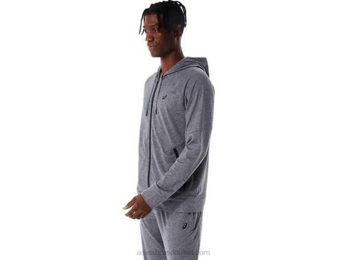 moletom com capuz tech full zip masculino 462T817 metrópole urze cinza Asics