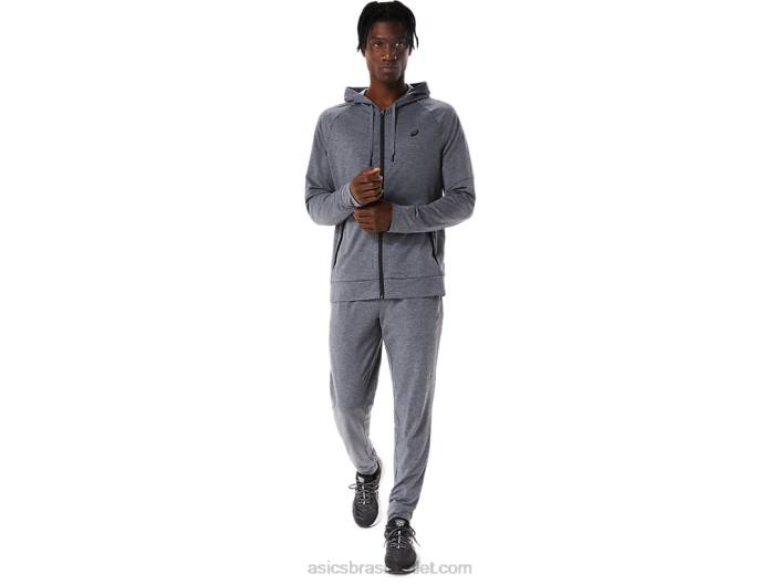 moletom com capuz tech full zip masculino 462T817 metrópole urze cinza Asics