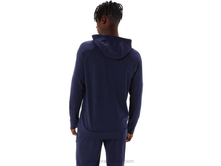 moletom com capuz tech full zip masculino 462T867 pavão/perf preto Asics