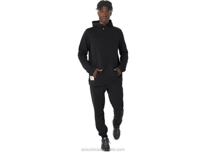 moletom de lã de domingo masculino 462T15 desempenho preto Asics