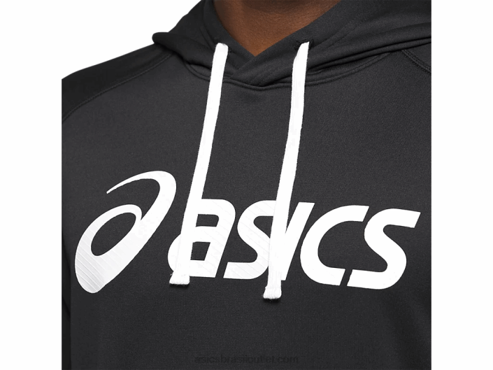 moletom francês terry masculino 462T1985 desempenho preto/branco Asics