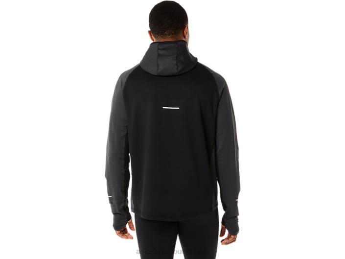 moletom manga longa para corrida de inverno masculino 462T885 urze preta de desempenho Asics