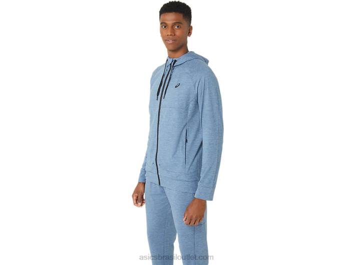 moletom masculino tech fz 2.0 462T44 aço azul spacedye Asics
