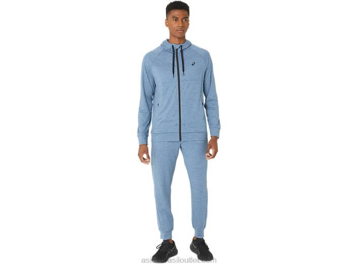 moletom masculino tech fz 2.0 462T44 aço azul spacedye Asics
