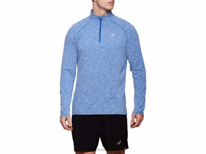 top dorai quarto de zíper masculino 462T2125 urze azul Asics
