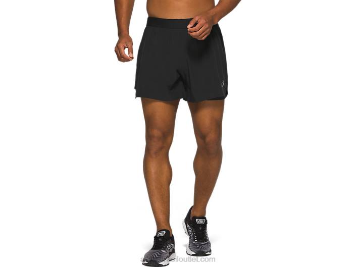 estrada masculina 2-n-1 5in short 462T1969 desempenho preto Asics