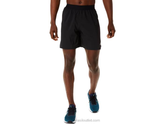 estrada masculina 2-n-1 7in short 462T1082 desempenho preto/cinza transportador Asics