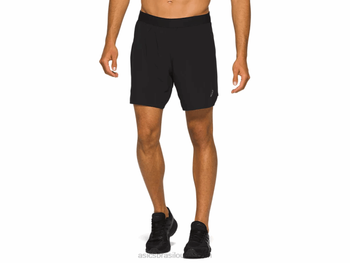 estrada masculina 2-n-1 7in short 462T2100 desempenho preto Asics