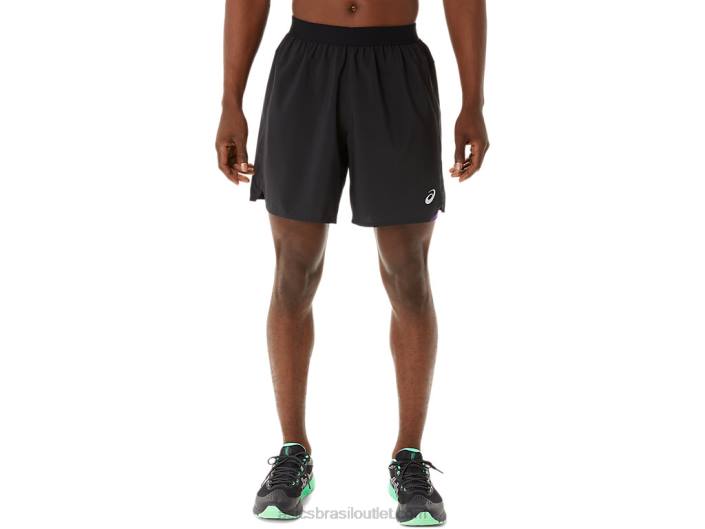 estrada masculina 2-n-1 7in short 462T893 desempenho preto/compota de uva Asics