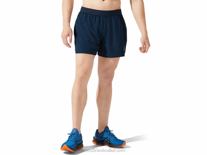 estrada masculina 5 em curto 462T1973 azul francês Asics