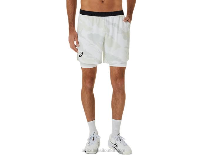 gráfico de jogo masculino 7in short 462T476 branco brilhante Asics