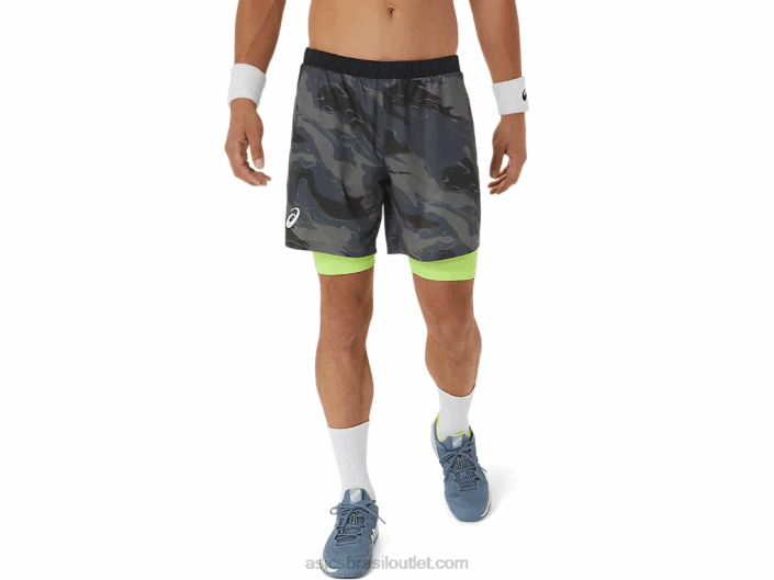 gráfico de jogo masculino 7in short 462T506 transportadora cinza Asics