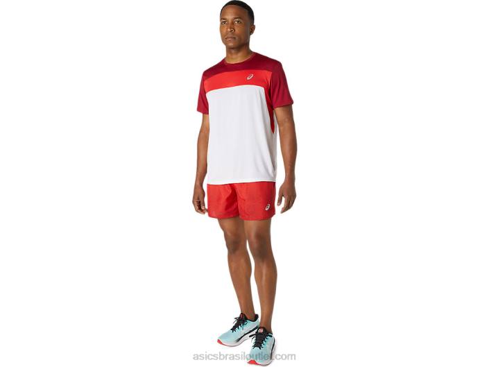 kasane curto masculino 462T1776 vermelho elétrico/bordô Asics