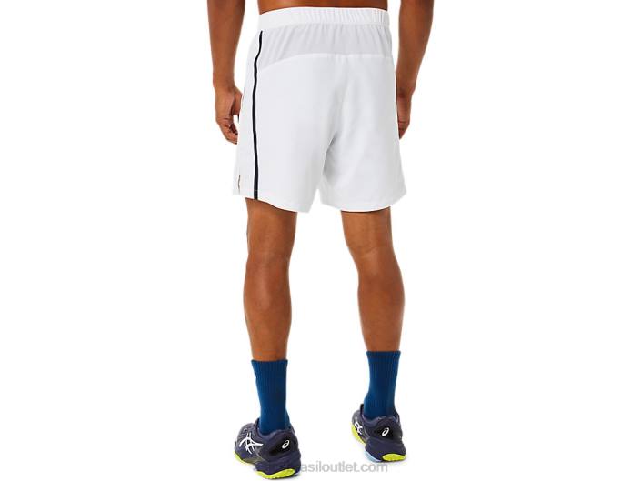 match 7in short masculino 462T1497 branco brilhante Asics