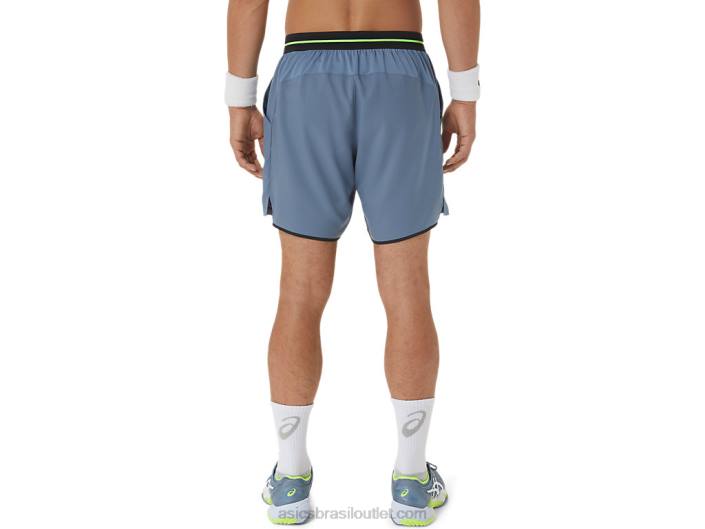 match 7in short masculino 462T473 aço azul Asics