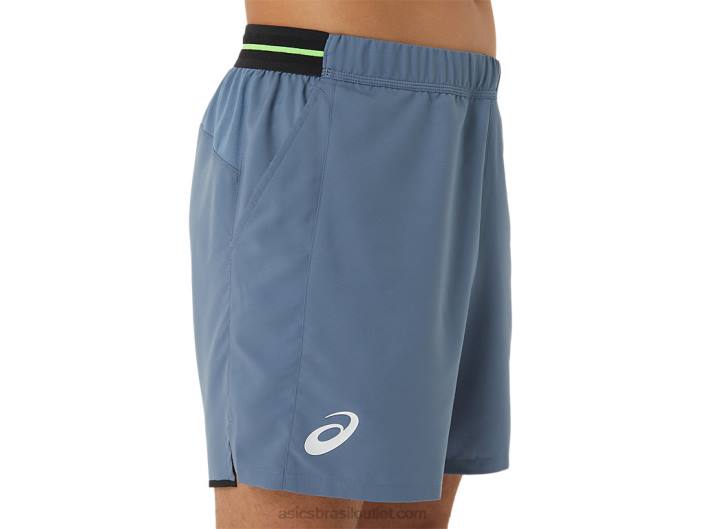 match 7in short masculino 462T473 aço azul Asics