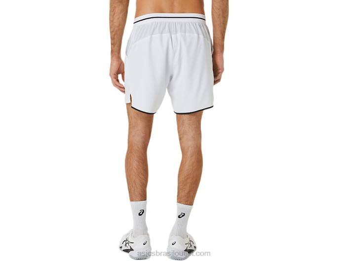 match 7in short masculino 462T489 branco brilhante Asics