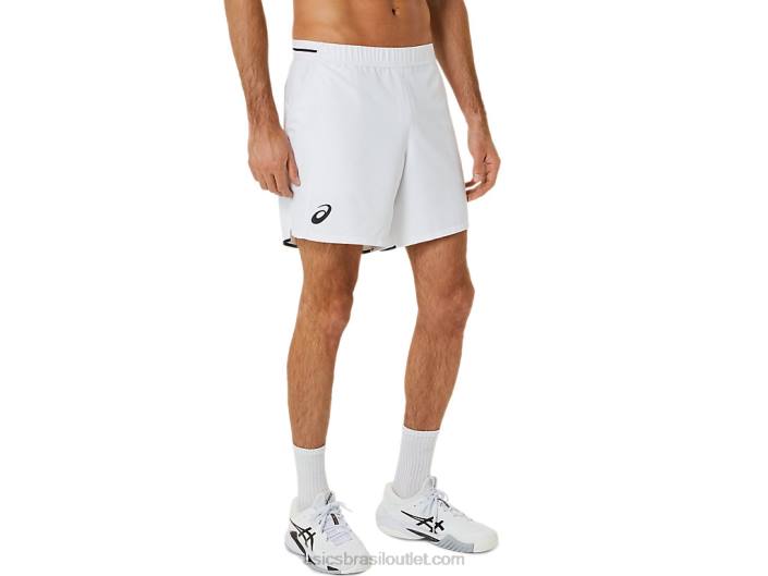 match 7in short masculino 462T489 branco brilhante Asics