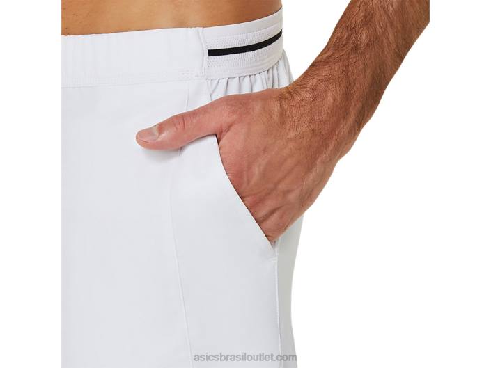 match 7in short masculino 462T489 branco brilhante Asics
