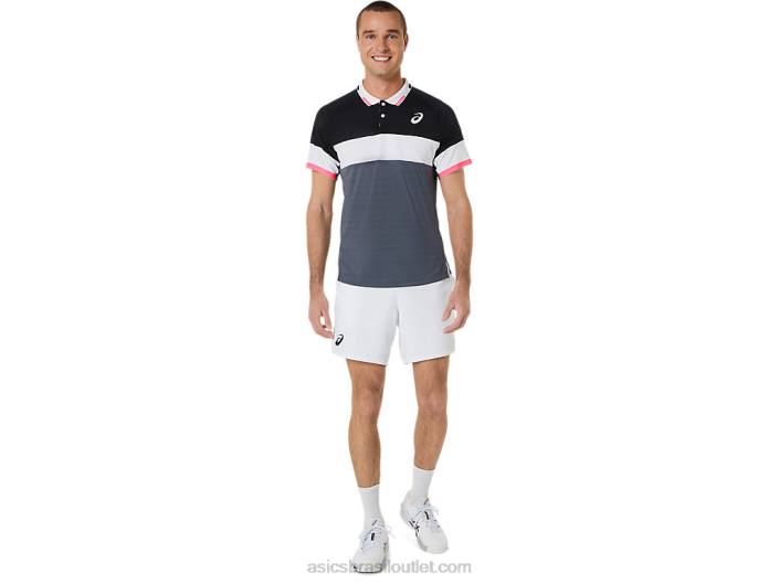 match 7in short masculino 462T489 branco brilhante Asics