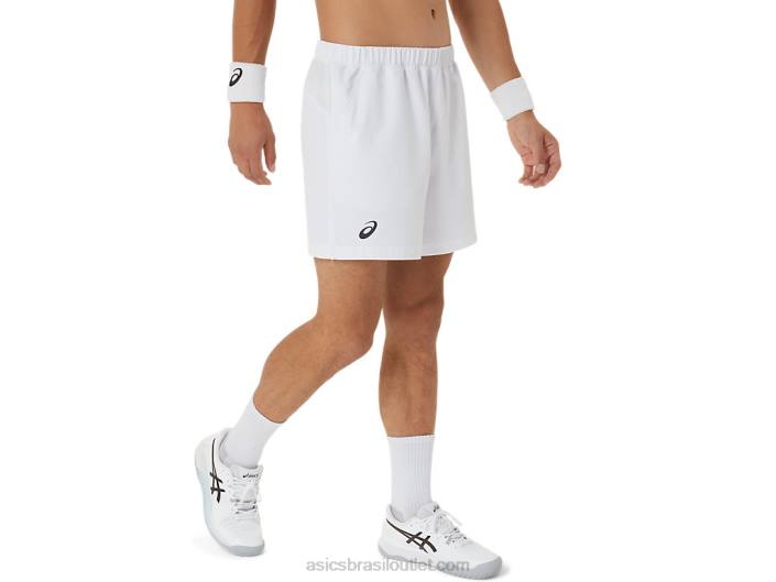 quadra masculina 7in short 462T394 branco brilhante Asics