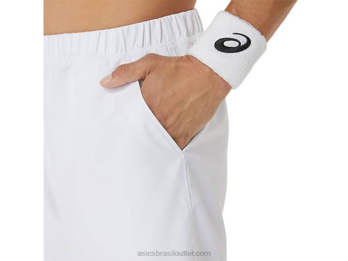 quadra masculina 7in short 462T394 branco brilhante Asics