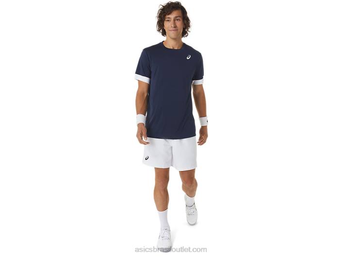 quadra masculina 7in short 462T394 branco brilhante Asics