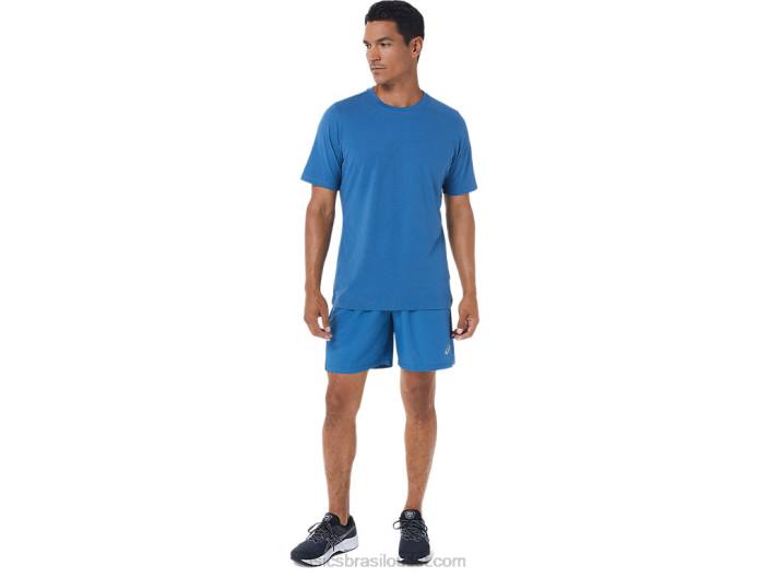 short 7 em 2 em 1 masculino 462T1133 azul/cinza portador Asics