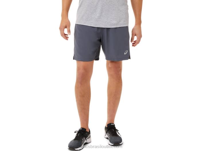 short 7 em 2 em 1 masculino 462T1904 cinza transportadora/preto performance Asics