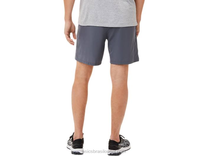 short 7 em 2 em 1 masculino 462T1904 cinza transportadora/preto performance Asics