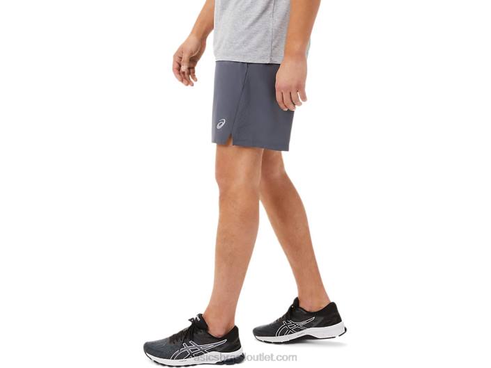 short 7 em 2 em 1 masculino 462T1904 cinza transportadora/preto performance Asics