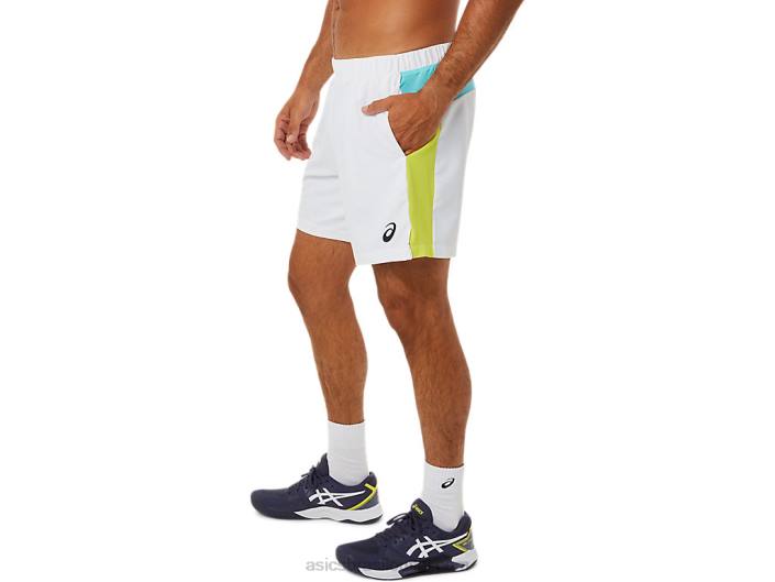 short color block masculino para quadra 462T1480 branco brilhante Asics