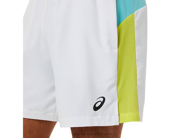 short color block masculino para quadra 462T1480 branco brilhante Asics
