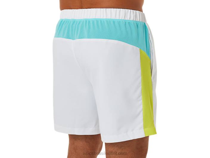 short color block masculino para quadra 462T1480 branco brilhante Asics